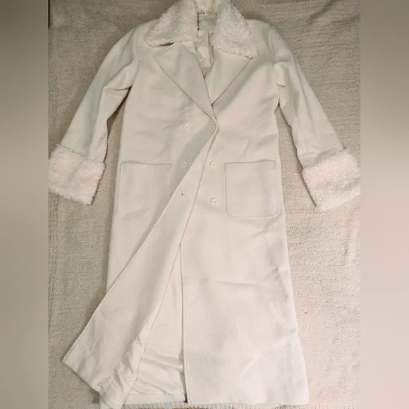 Amanda Uprichard Ivory Carrington Coat Sz Medium - Picture 6 of 17